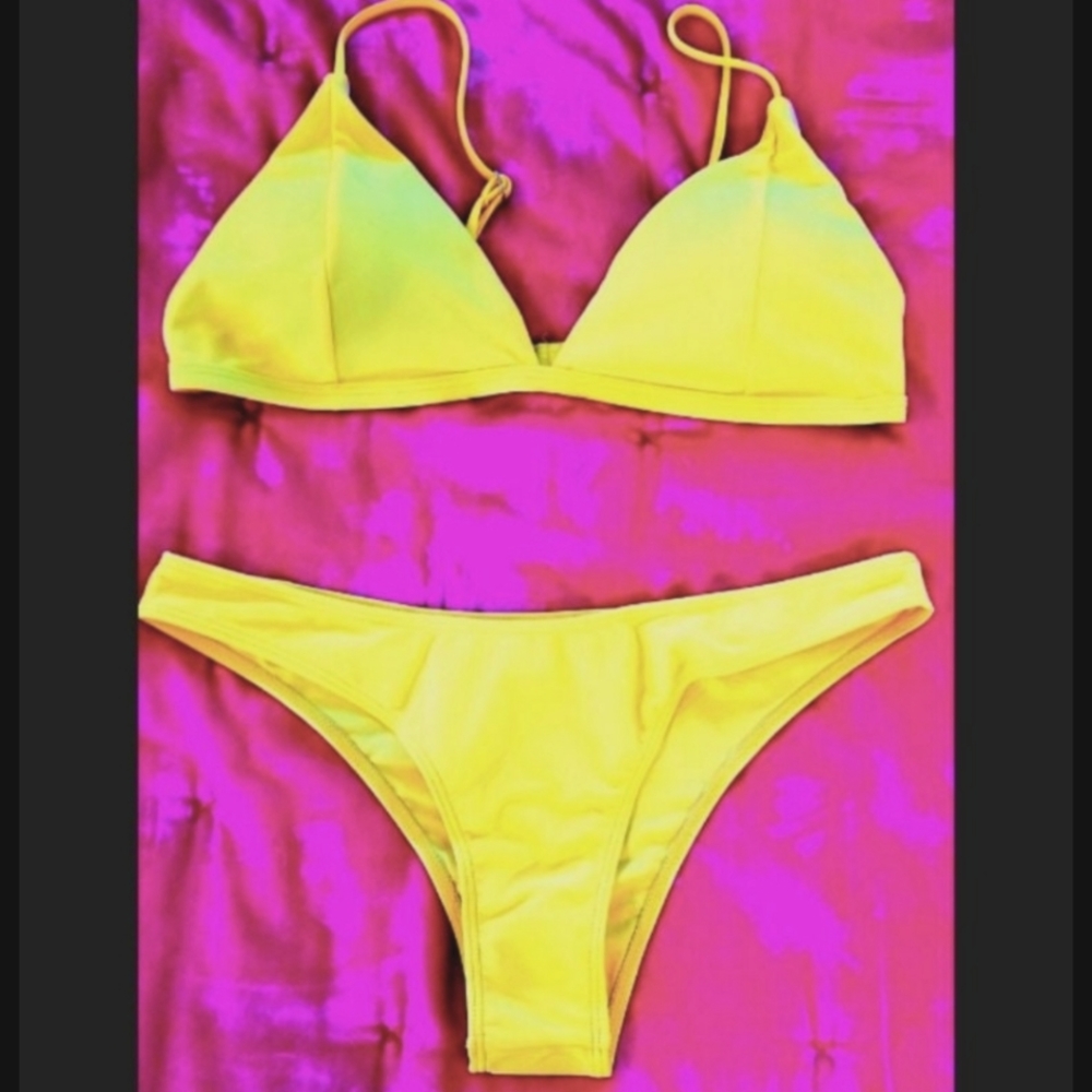 Yellow Triangle Bikini Set - Picture 2 of 7